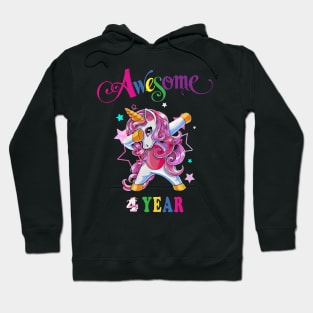 4th Birthday Unicorn Hoodie